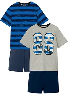 Pyjamas med T-shirt och shorts för barn (2-pack), bonprix