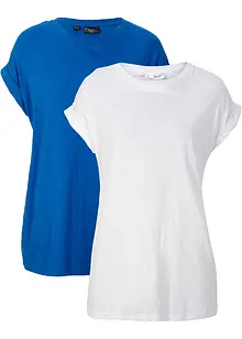 Lång topp med bomull (2-pack), bonprix