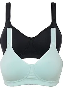 T-shirtbehå utan bygel med bomull (2-pack), bonprix