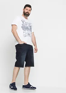 Stretchiga jeansbermudas med förstärkt gren, normal passform, bonprix