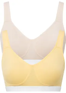 BH utan bygel med ekologisk bomull (2-pack), bonprix