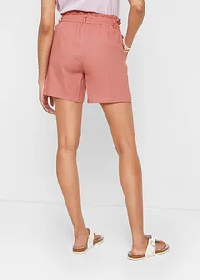 Shorts med paperbagmidja och linne, bonprix