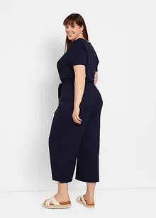 Kortärmad V-ringad jerseyjumpsuit, bonprix