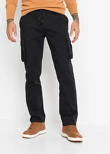 Regular Fit cargobyxa i ren bomull, Straight, bonprix