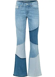 Utsvängda patchworkjeans, bonprix