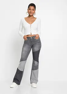 Utsvängda patchworkjeans, bonprix