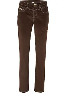 Stretchig manchesterbyxa med kontrastfärgade sömmar, Slim Fit, bonprix