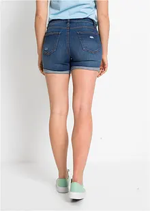 Jeansshorts med destroyed-effekter och mid waist, bonprix