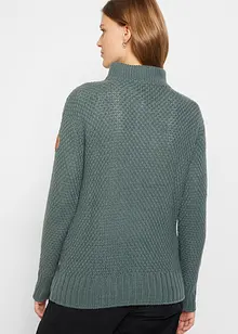 Tröja med krage, strukturmaterial, bonprix