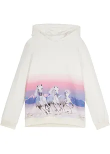 Sweatshirt med huva i ren bomull, bonprix