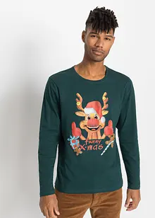 Långärmad T-shirt med julmotiv, bonprix