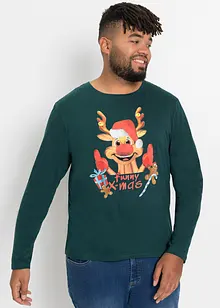 Långärmad T-shirt med julmotiv, bonprix