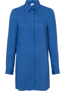Lång blus med slits i följsam viskos, bonprix