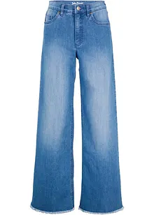 Stretchjeans med hög midja och vida ben, bonprix