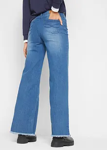 Stretchjeans med hög midja och vida ben, bonprix