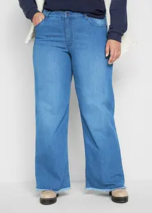 Stretchjeans med hög midja och vida ben, bonprix