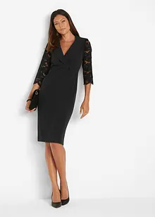 Kavajklänning med spetsärmar, bonprix