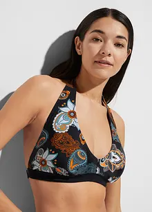 Halterneckbikiniöverdel med djup ringning, bonprix