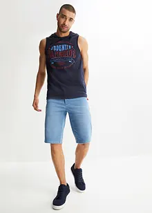 Trikåbermudas med bekvämt snitt och jeanslook, normal passform, bonprix