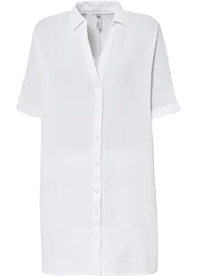 Lång muslinblus i oversizemodell av bomullsmuslin, bonprix