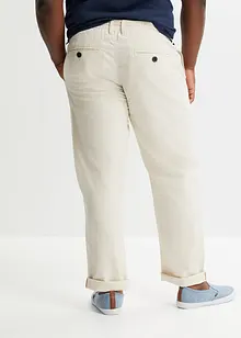 Dra på-linnechinos, Loose Fit, Straight, bonprix