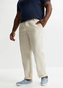 Dra på-linnechinos, Loose Fit, Straight, bonprix