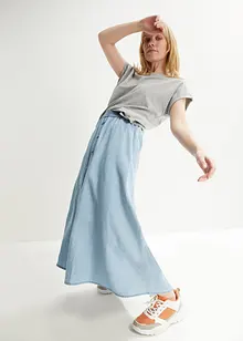 Jeanskjol med resårmidja, Mid Waist, bpc bonprix collection