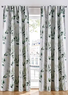 Mörkläggande gardinlängd med glansigt blommönster (1-pack), bonprix