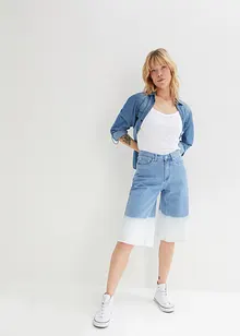 Wide Leg Jeans Bermudas, Mid Waist, Dip Dye, John Baner JEANSWEAR