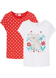 T-shirt för barn (2-pack), ekologisk bomull, bonprix