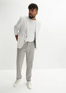 Dra på-chinos med linne och raka ben, Regular Fit, bonprix