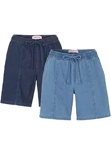 Stretchiga jeansshorts (2-pack), bonprix