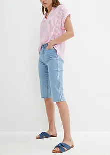 Stretchiga jeansbermudas, Slim Fit, High Waist, bonprix