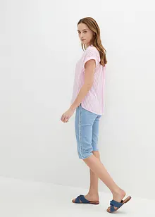 Stretchiga jeansbermudas, Slim Fit, High Waist, bonprix