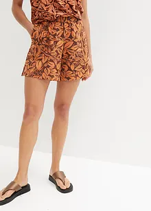 Mönstrade jerseyshorts av elastisk bomullsmix, bonprix