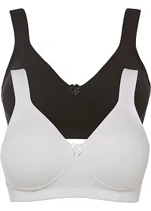 T-shirtbehå i minimizermodell utan bygel, med ekologisk bomull (2-pack), bonprix