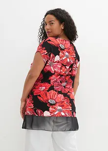 Longshirt med chiffong, bonprix