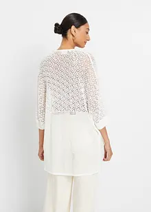 Lång cardigan med hålmönster, bonprix