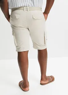 Cargoshorts med resårmidja och skärp, Regular Fit, bonprix