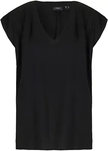 Kortärmad blus med V-ringning, bonprix