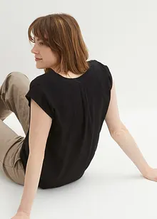 Kortärmad blus med V-ringning, bonprix