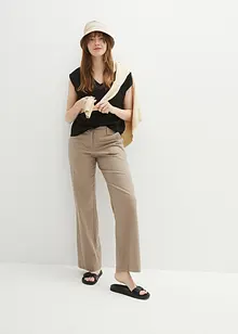 Kortärmad blus med V-ringning, bonprix