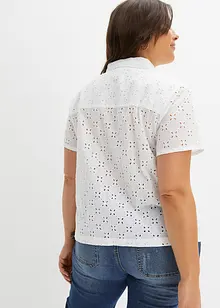 Moderiktig blus med hålbroderi, bonprix