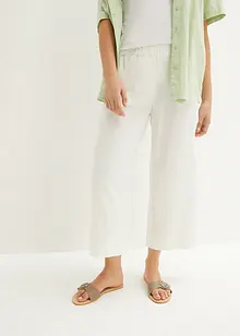 Vadlånga linneculotter, bonprix