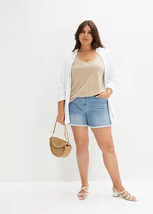 Jeansshorts med medelhög midja, bonprix