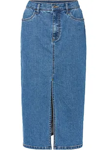 Lång jeanskjol med slits gjord av Positive Denim #1 Fabric, bonprix