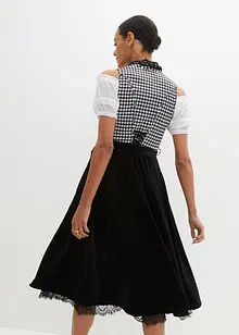 Dirndl med sammetskjol (2 delar), bonprix