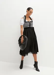 Dirndl med sammetskjol (2 delar), bonprix