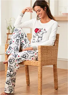Pyjamas med flanellapplikation, bonprix