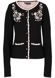 Söt folkdräktsinspirerad cardigan med broderi, bonprix